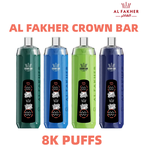 AL FAKHER Crown Bar Crystal 8000 Puffs Disposable Vape | EU Stock EuroVapePro AL FAKHER Crown Bar Crystal 8000 Puffs Disposable Vape | EU Stock EuroVapePro
