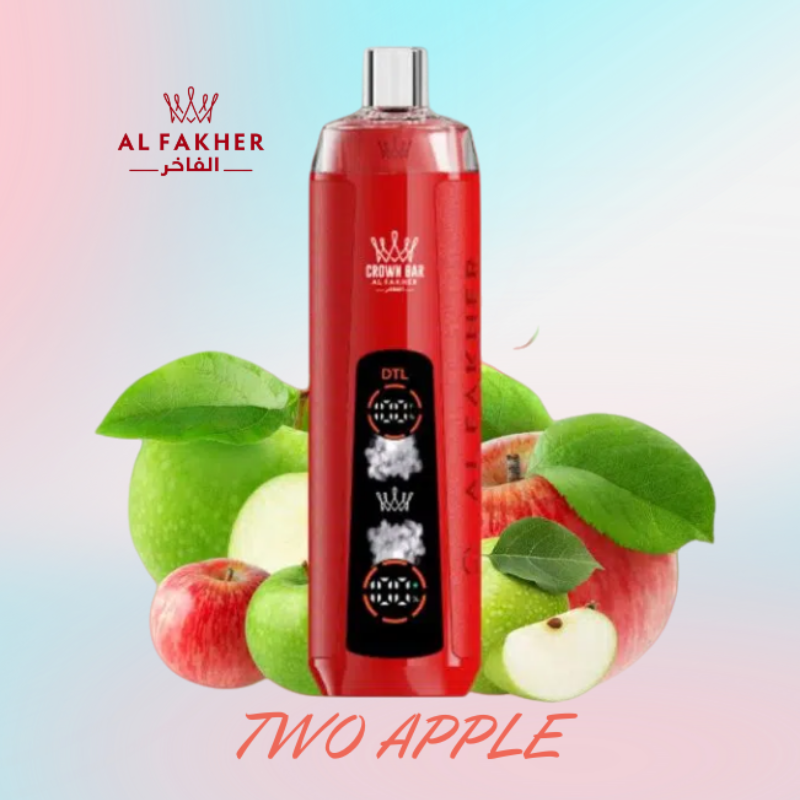 AL FAKHER Crown Bar Crystal 8000 Puffs Disposable Vape Two Apple flavor/EUROVAPEPRO