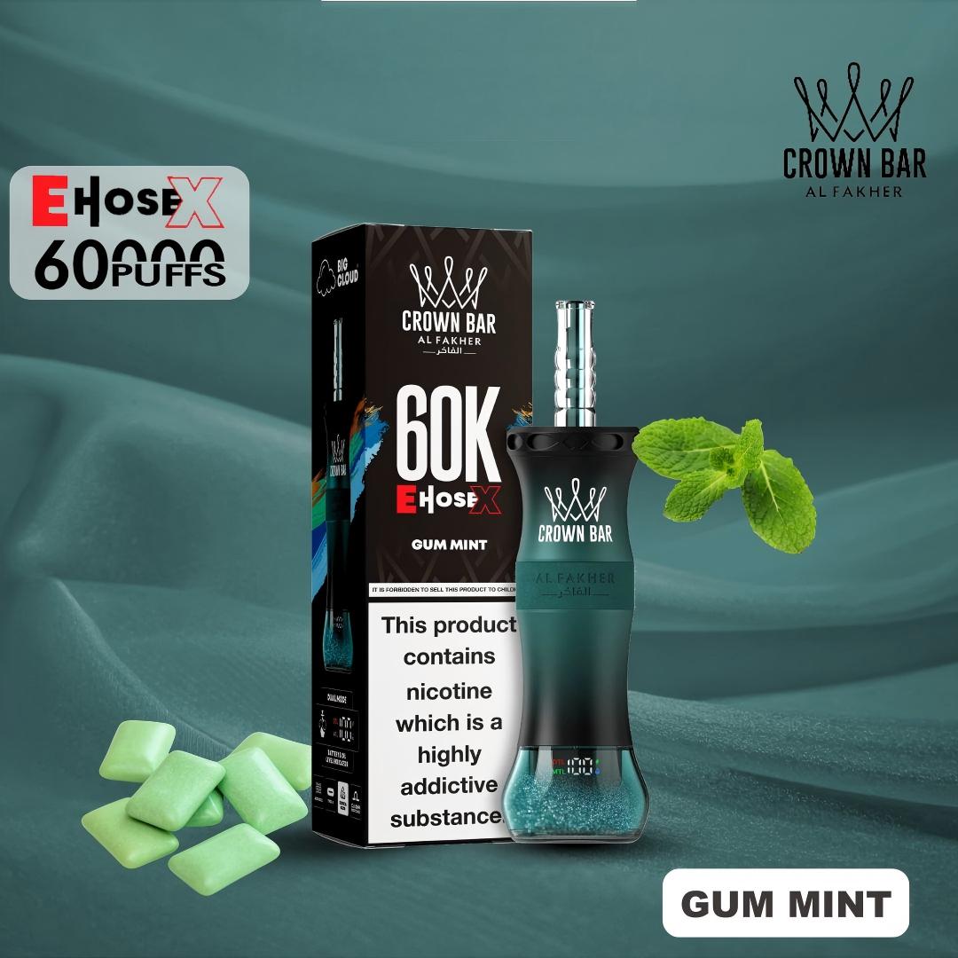 Al Fakher Crown Bar E Hose X 60000 Puffs Disposable Gum Mint-EUROVAPEPRO