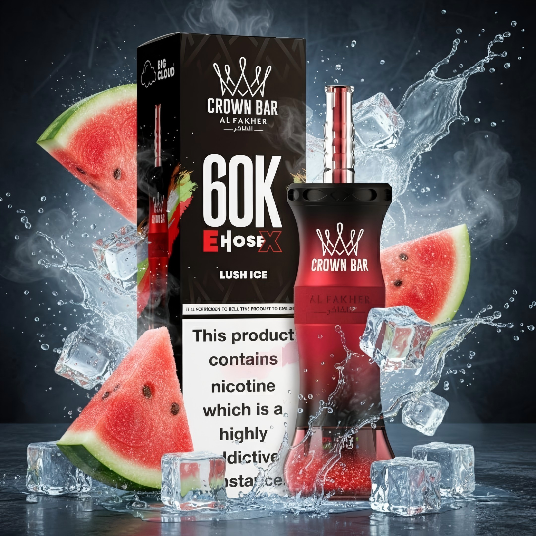 Al Fakher Crown Bar E Hose X 60000 Puffs Disposable Lush Ice-EUROVAPEPRO
