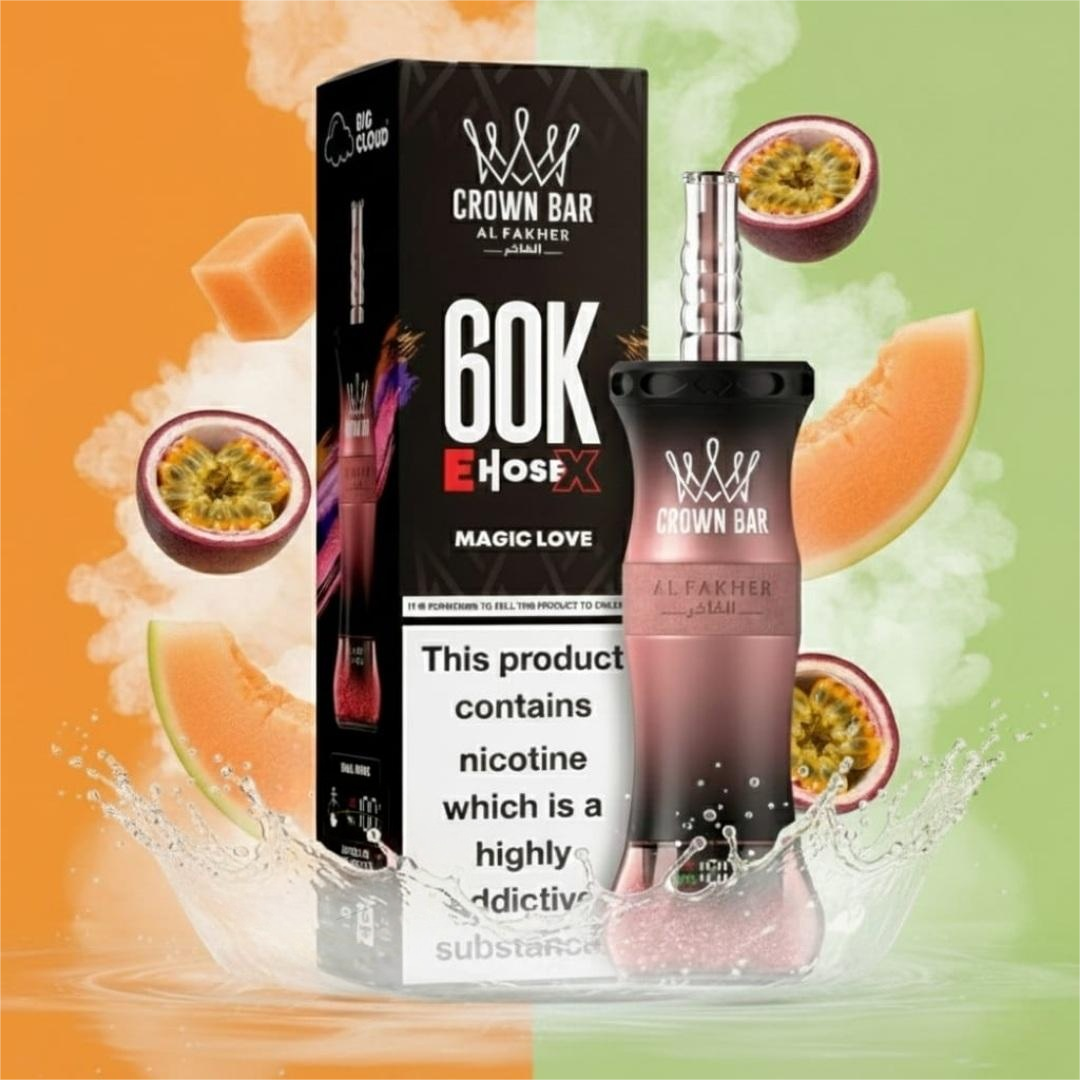 Al Fakher Crown Bar E Hose X 60000 Puffs Disposable Magic Love-EUROVAPEPRO