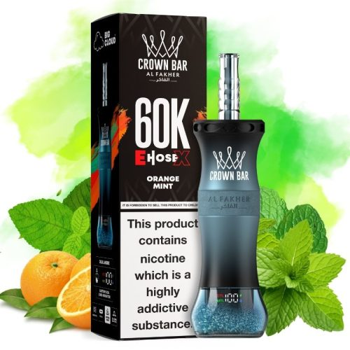 Al Fakher Crown Bar E Hose X 60000 Puffs Disposable Orange Mint-EUROVAPEPRO