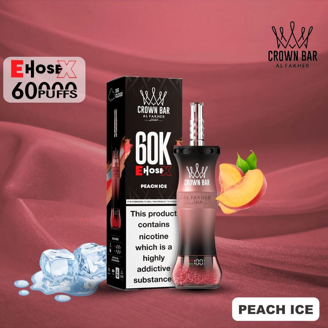 Al Fakher Crown Bar E Hose X 60000 Puffs Disposable Peach Ice-EUROVAPEPRO