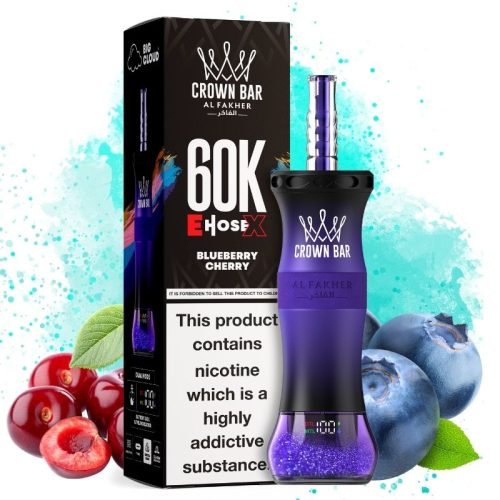 Al Fakher Crown Bar E Hose X 60000 Puffs Disposable Vape Blueberry Cherry-EUROVAPEPRO