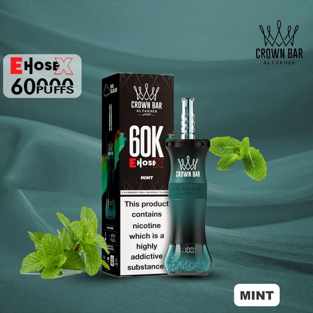 Al Fakher Crown Bar E Hose X 60000 Puffs Disposable Vape Mint-EUROVAPEPRO