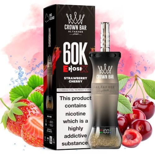Al Fakher Crown Bar E Hose X 60000 Puffs Disposable Vape Strawberry Cherry-EUROVAPEPRO