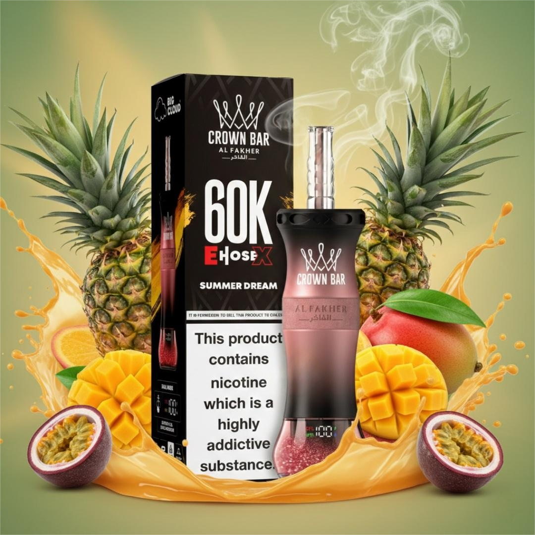 Al Fakher Crown Bar E Hose X 60000 Puffs Disposable Vape Summer Dream-EUROVAPEPRO