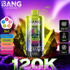 BANG Legend 5 in 1 Flavors 120,000 Puffs Disposable Vape Blueberry Ice&Kiwi Passion Fruit Guava&Triple Melon&Peach Pineapple&Passion Kiss/EUROVAPEPRO