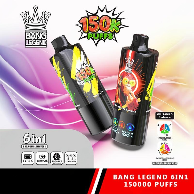 BANG Legend 150k 6 in 1 Disposable Vape Banana Ice&Strawberry Banana&Citric Acid Orange/EUROVAPEPRO