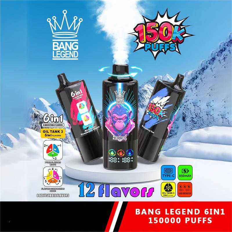 BANG Legend 150k 6 in 1 Disposable Vape Blueberry Ice&Blueberry Raspberry&Blueberry Cranberry Cherry/EUROVAPEPRO