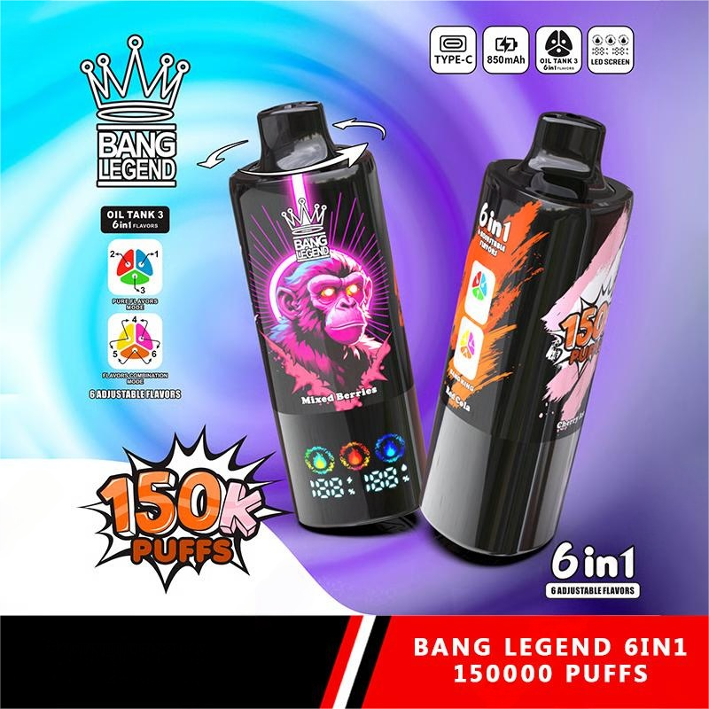 BANG Legend 150k 6 in 1 Disposable Vape Cherry Ice&Mixed Berries&Red Cola/EUROVAPEPRO