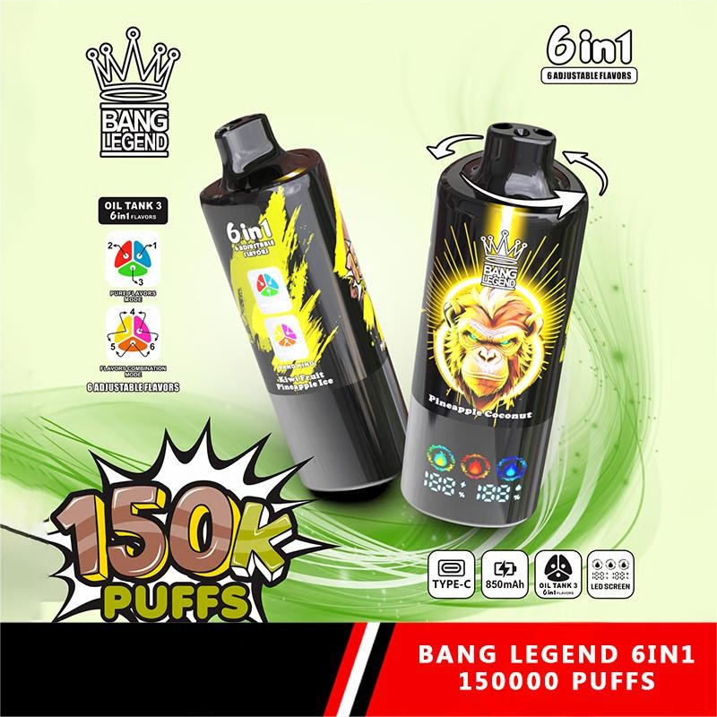 BANG Legend 150k 6 in 1 Disposable Vape Pineapple Ice&Pineapple Coconut&Kiwi Fruit Pineapple Ice/EUROVAPEPRO