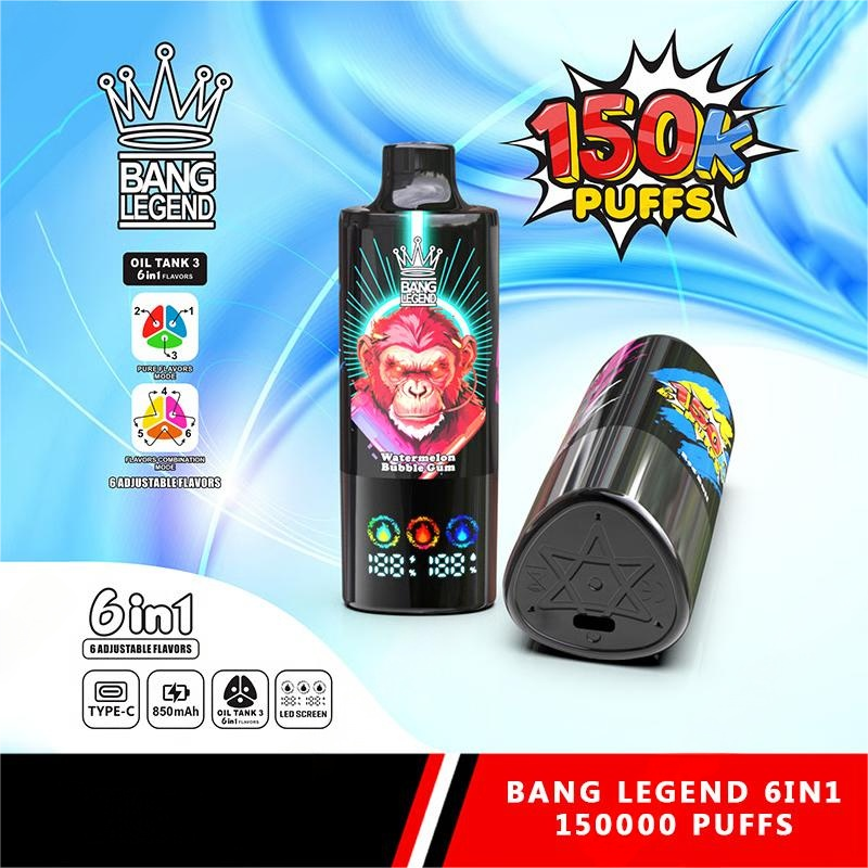 BANG Legend 150k 6 in 1 Disposable Vape Red Bull&Watermelon Bubble Gum&Love66/EUROVAPEPRO