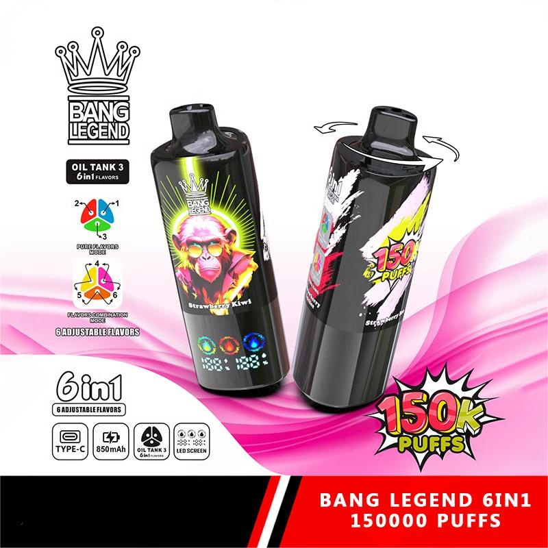 BANG Legend 150k 6 in 1 Disposable Vape Strawberry Ice&sTRAWBERRY Kiwi&Strawberry Lychee/EUROVAPEPRO