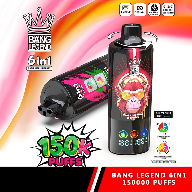 BANG Legend 150k 6 in 1 Disposable Vape Watermelon Ice&Watermelon Berries&Strawberry Watermelon/EUROVAPEPRO