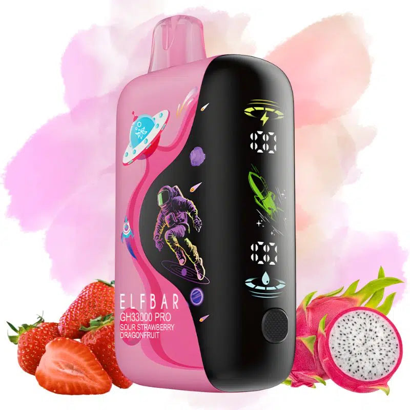 ELF BAR GH33000 Pro 33000 Puffs Sour Strawberry DragonFruit Disposable Vape -Eurovapepro