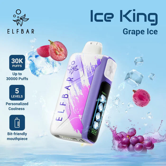 ELF BAR Ice King -  30000 puffs  Disposable Vape Grape Ice-EUROVAPEPRO
