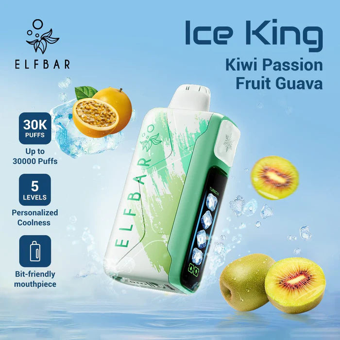 ELF BAR Ice King -  30000 puffs  Disposable Vape Kiwi Passion Fruit Guava-EUROVAPEPRO