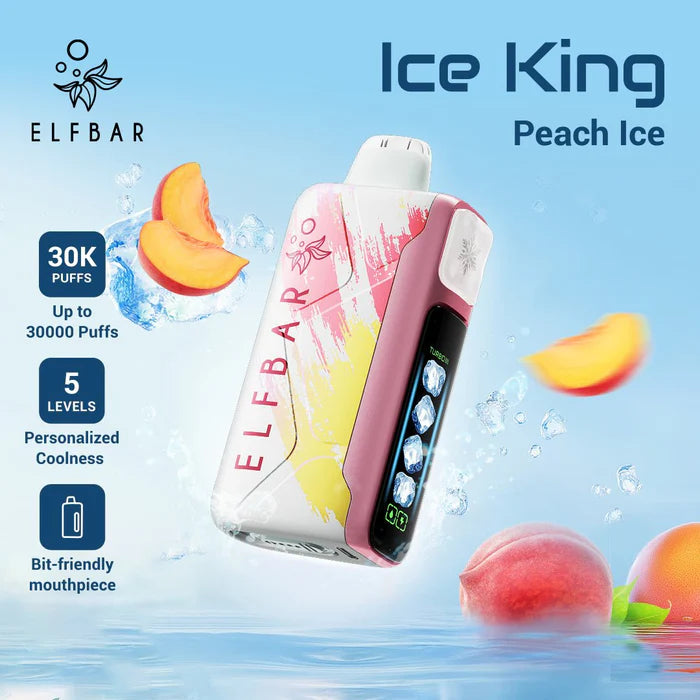 ELF BAR Ice King -  30000 puffs  Disposable Vape Peach Ice-EUROVAPEPRO