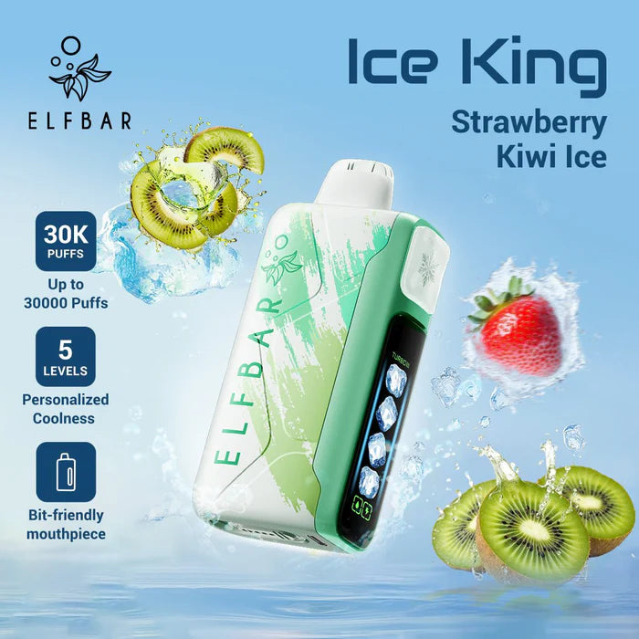 ELF BAR Ice King -  30000 puffs  Disposable Vape Strawberry Kiwi Ice-EUROVAPEPRO
