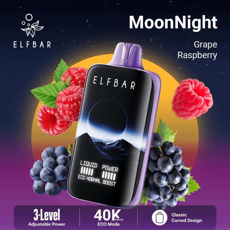 ELF BAR Moon Night 40000 puffs Grape Raspberry-Eurovapepro