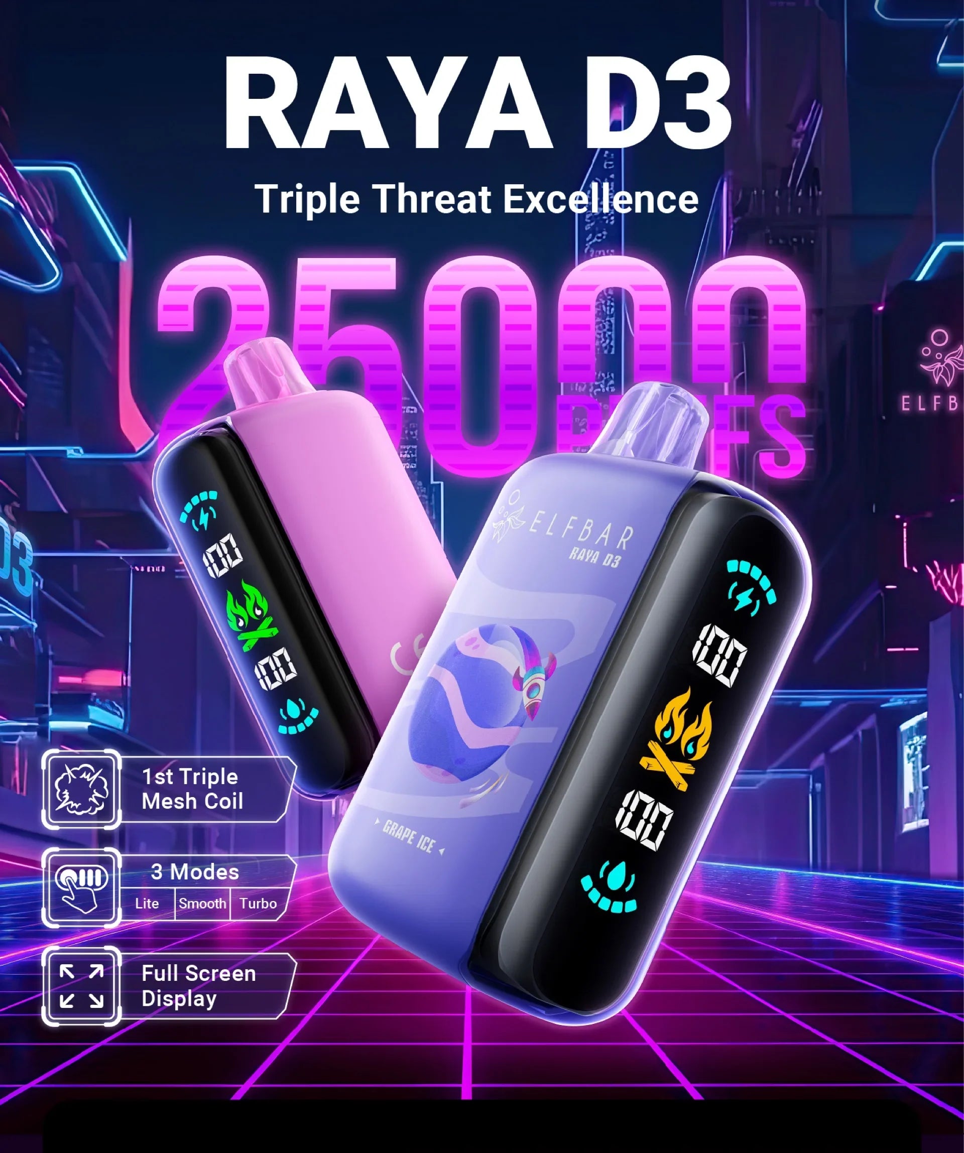 ELF BAR Raya D3 25000 puffs disposable vape-eurovapepro
