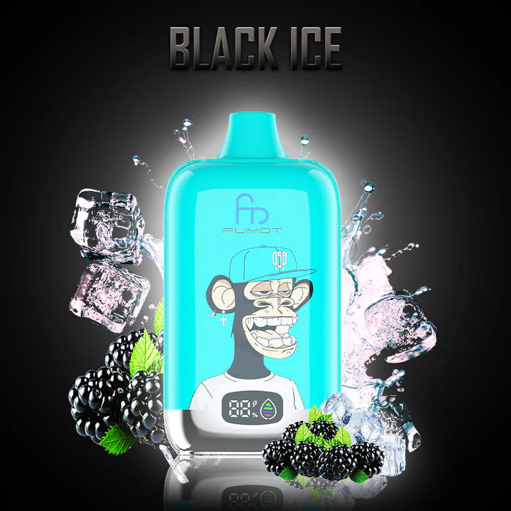 FUMOT Digital Box - 12000 Puffs Disposable Vape Black Ice -EUROVAPEPRO