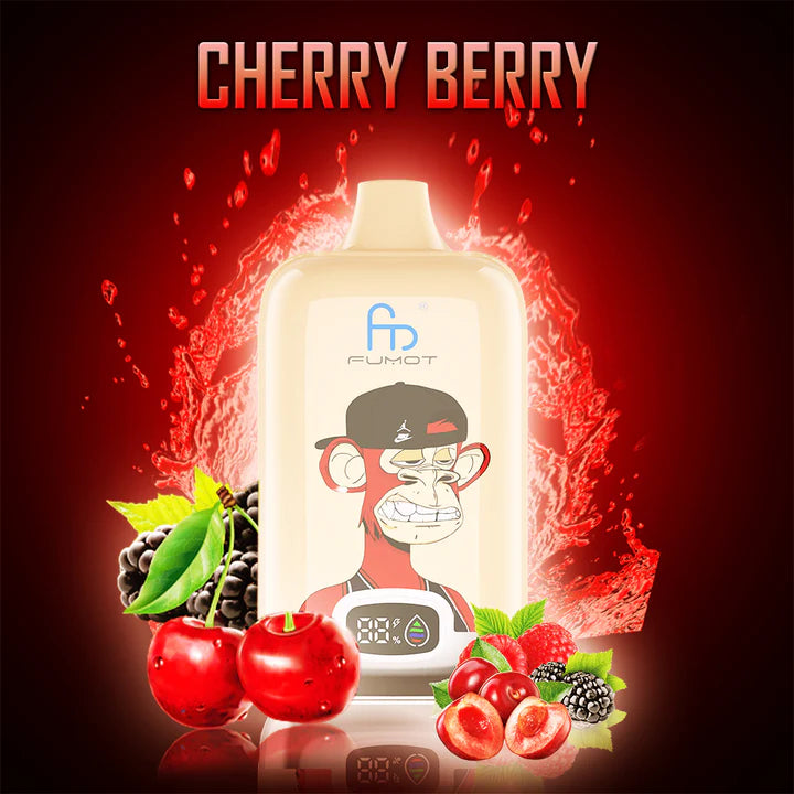 FUMOT Digital Box - 12000 Puffs Disposable Vape Cherry Berry -EUROVAPEPRO