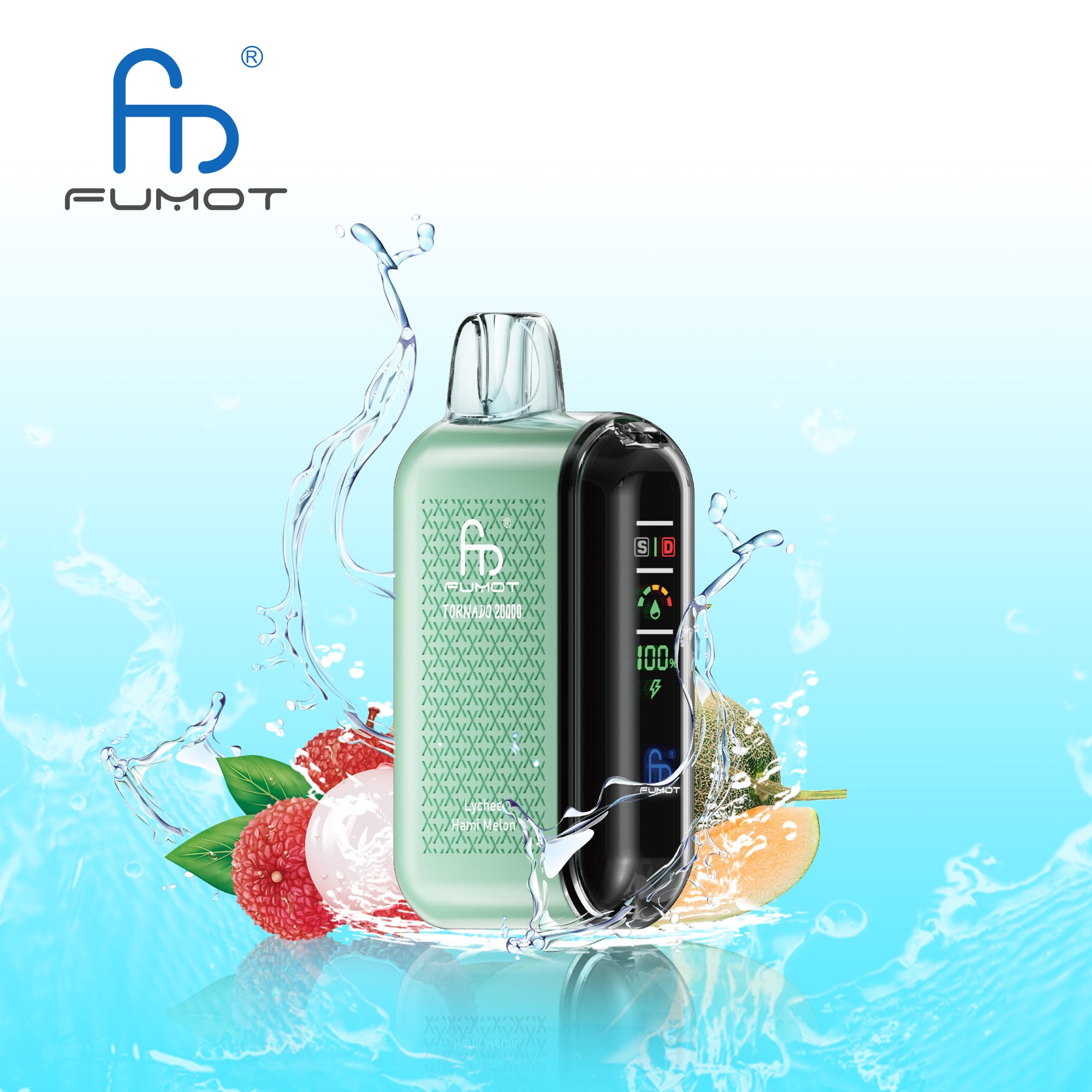 FUMOT RandM Tornado 20000 Puffs Disposable Vape-Lycheee Hami Melon-EUROVAPAEPRO