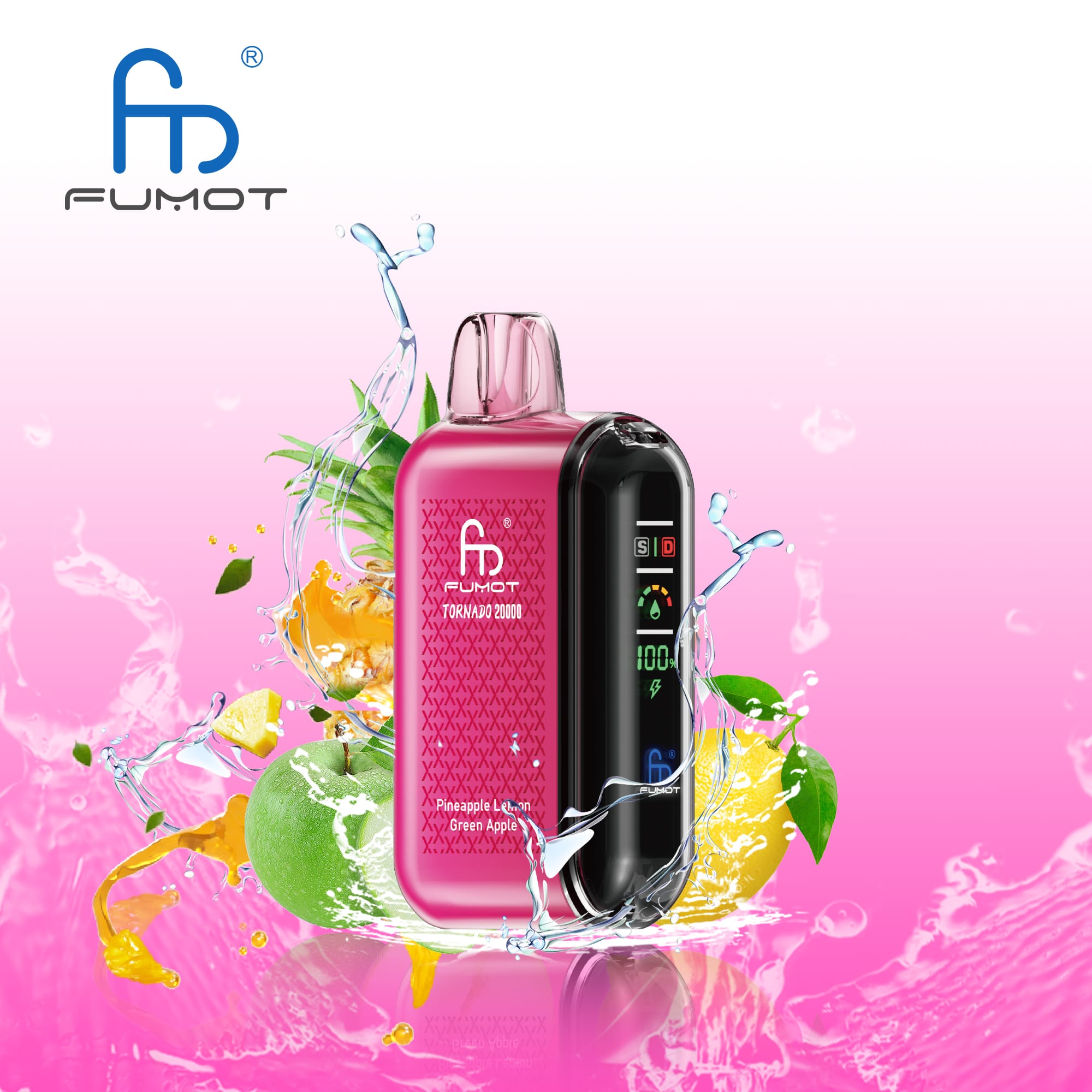 FUMOT RandM Tornado 20000 Puffs Disposable Vape-Pineapple Lemon Green Apple-EUROVAPAEPRO