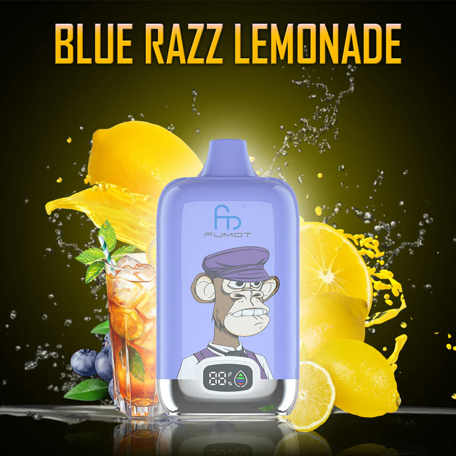 FUMOT RandM Tornado Digital Box - 12000 Puffs Disposable Vape Blue Razz Lemonade-EUROVAPEPRO