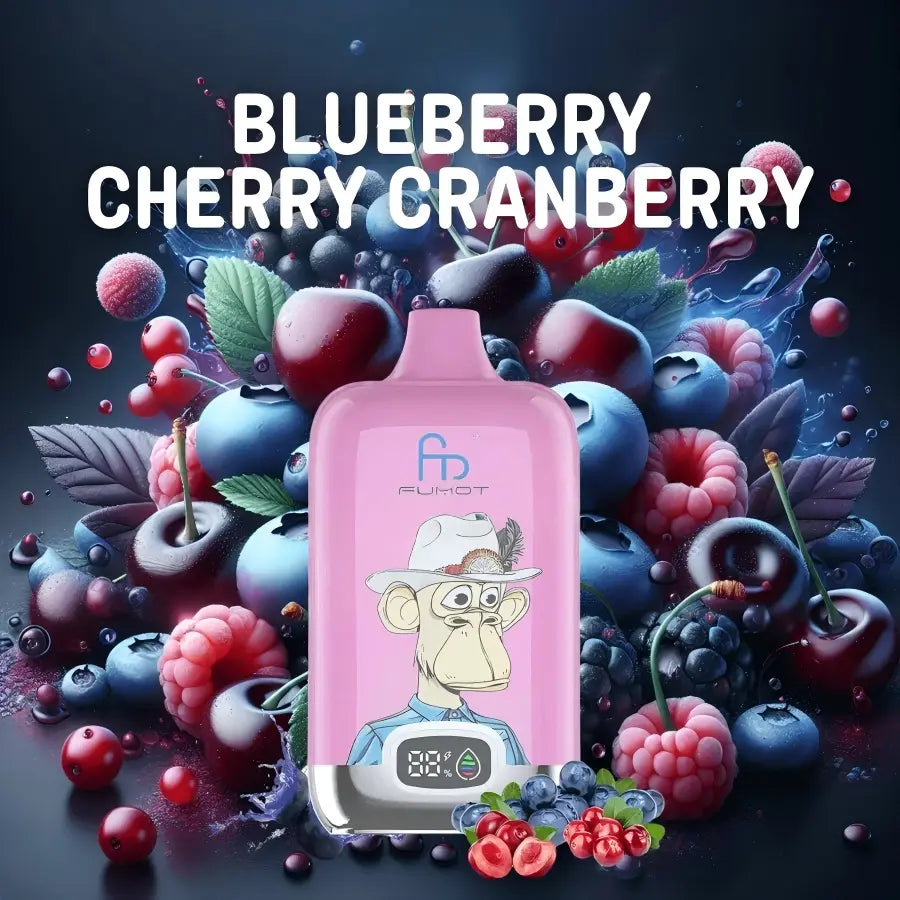 FUMOT RandM Tornado Digital Box - 12000 Puffs Disposable Vape Blueberry Cherry Cranberry-EUROVAPEPRO