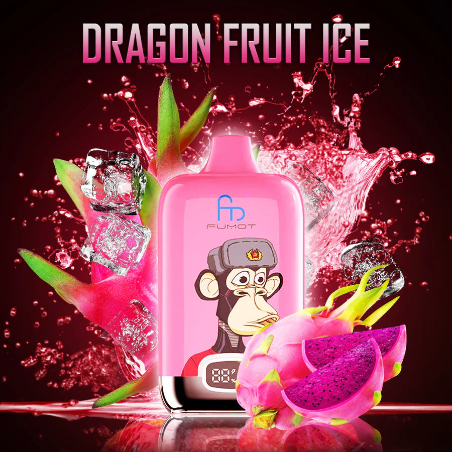 FUMOT RandM Tornado Digital Box - 12000 Puffs Disposable Vape Dragon Fruit Ice-EUROVAPEPRO
