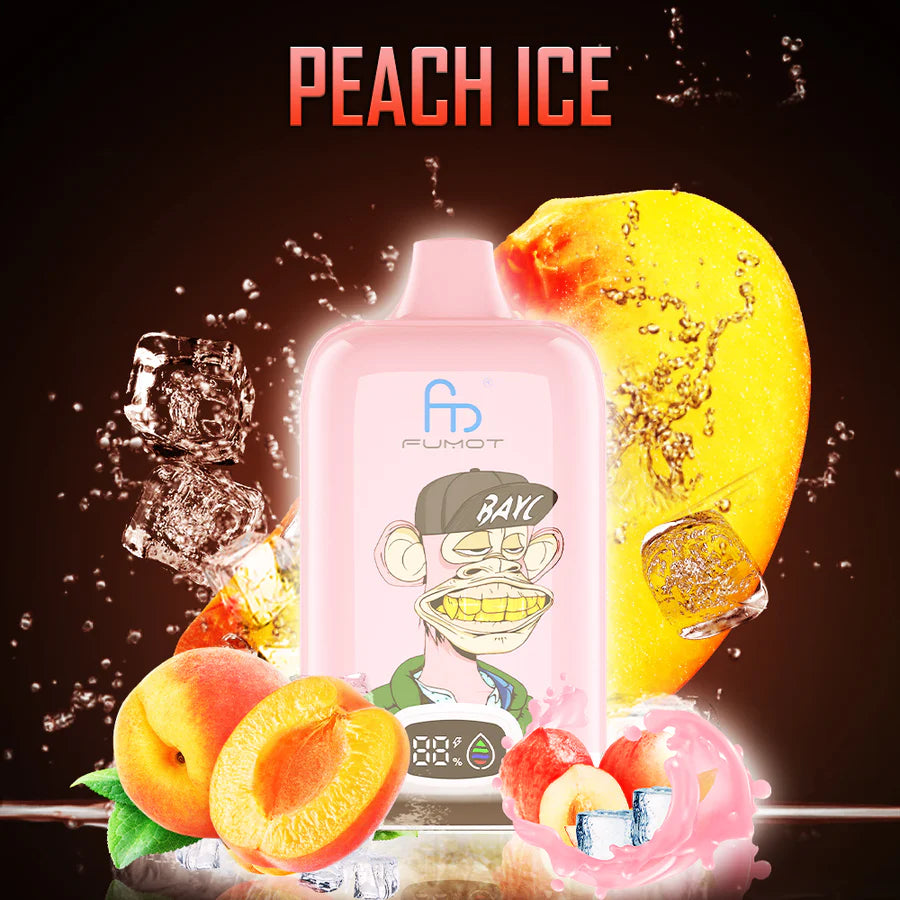 FUMOT RandM Tornado Digital Box - 12000 Puffs Disposable Vape Peach Ice-EUROVAPEPRO