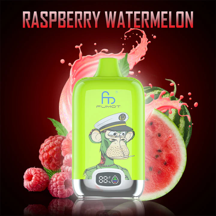 FUMOT RandM Tornado Digital Box - 12000 Puffs Disposable Vape Raspberry Watermelon-EUROVAPEPRO
