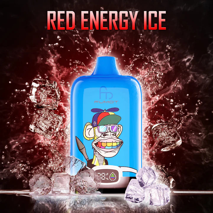 FUMOT RandM Tornado Digital Box - 12000 Puffs Disposable Vape Red Energy Ice-EUROVAPEPRO