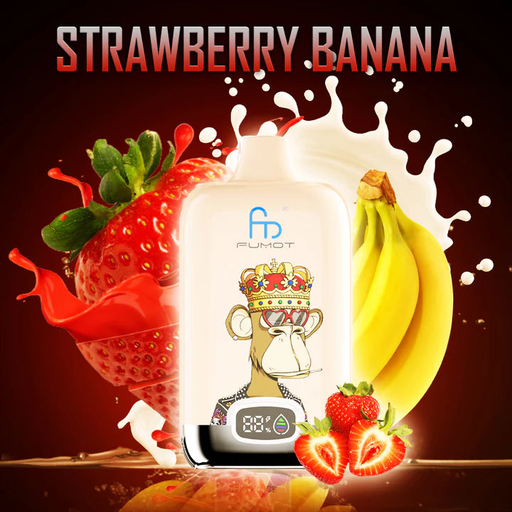 FUMOT RandM Tornado Digital Box - 12000 Puffs Disposable Vape Strawberry Banana-EUROVAPEPRO