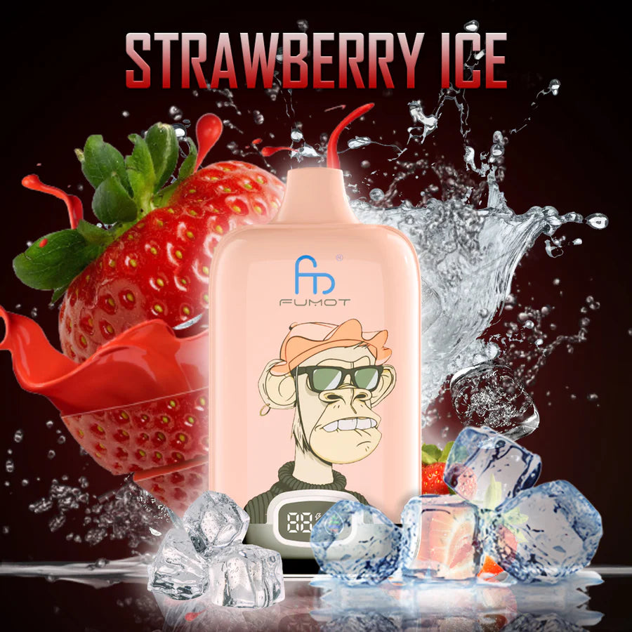 FUMOT RandM Tornado Digital Box - 12000 Puffs Disposable Vape Strawberry Ice-EUROVAPEPRO