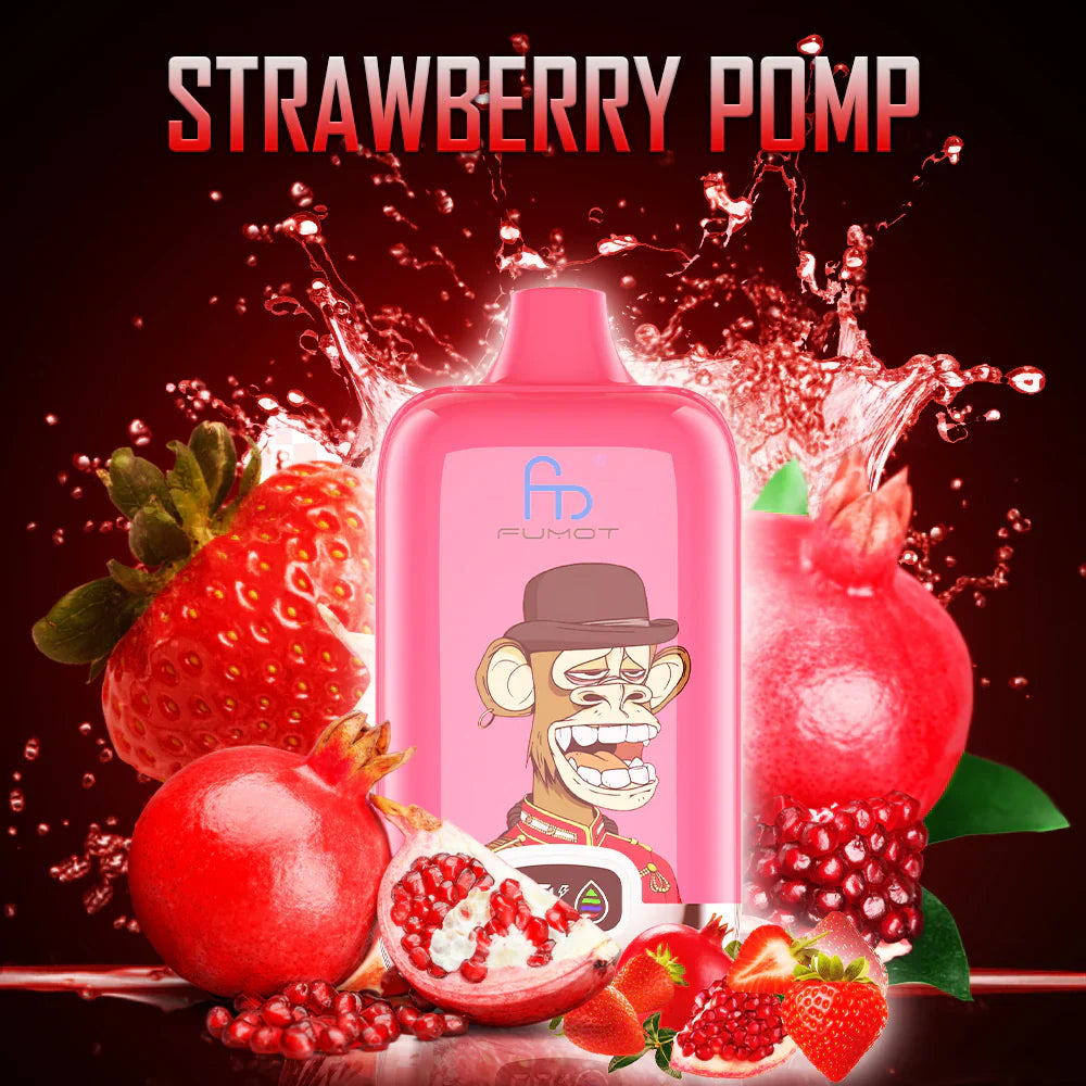 FUMOT RandM Tornado Digital Box - 12000 Puffs Disposable Vape Strawberry Pomp-EUROVAPEPRO