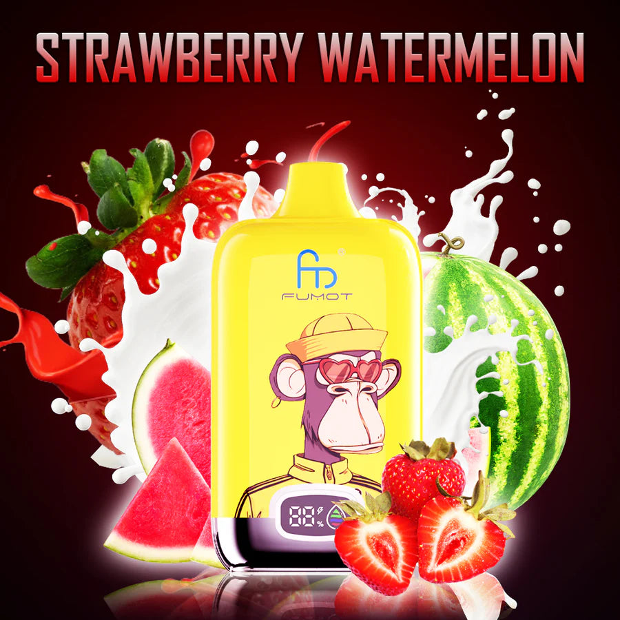 FUMOT RandM Tornado Digital Box - 12000 Puffs Disposable Vape Strawberry Watermelon-EUROVAPEPRO