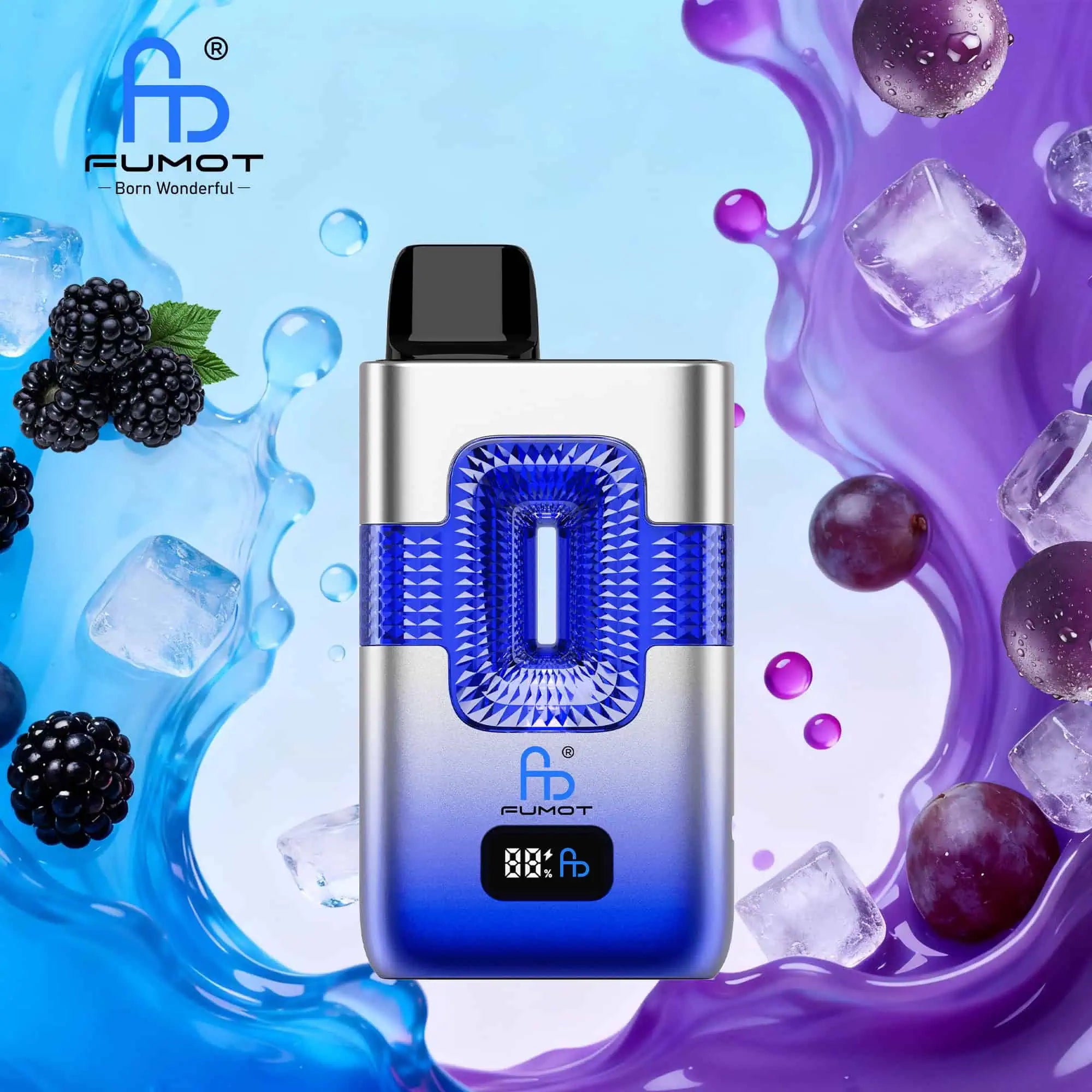 FUMOT Tornado ECO 2 In 1 50K 50000 Puffs Disposable Vapes Black Ice&Grape Ice/EUROVAPEPRO