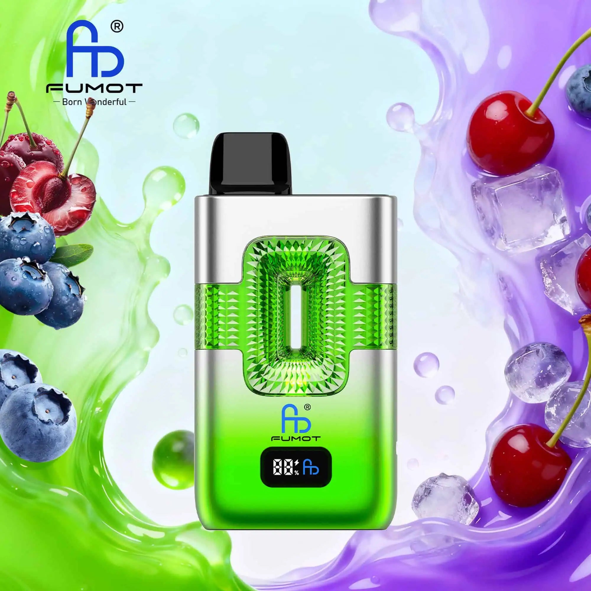 FUMOT Tornado ECO 2 In 1 50K 50000 Puffs Disposable Vapes Cherry Ice&Blue Razz Cherry-EUROVAPEPRO