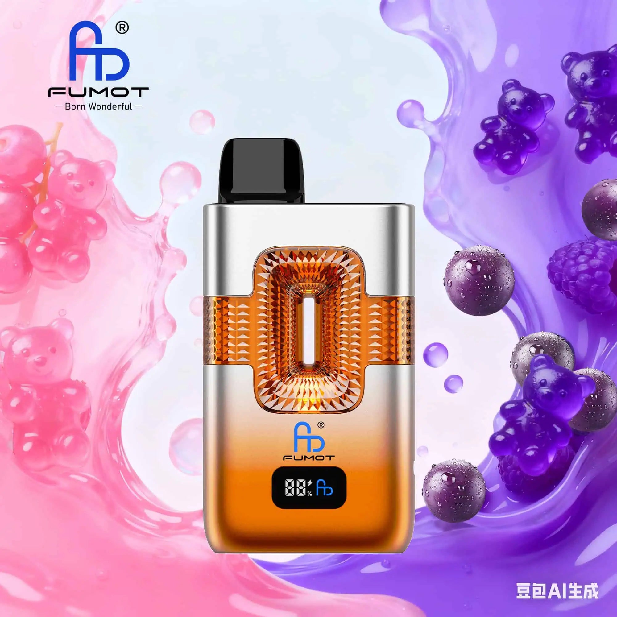 FUMOT Tornado ECO 2 In 1 50K 50000 Puffs Disposable Vapes Grape Gummy Bear&Strawberry Gummy Bear-EUROVAPEPRO