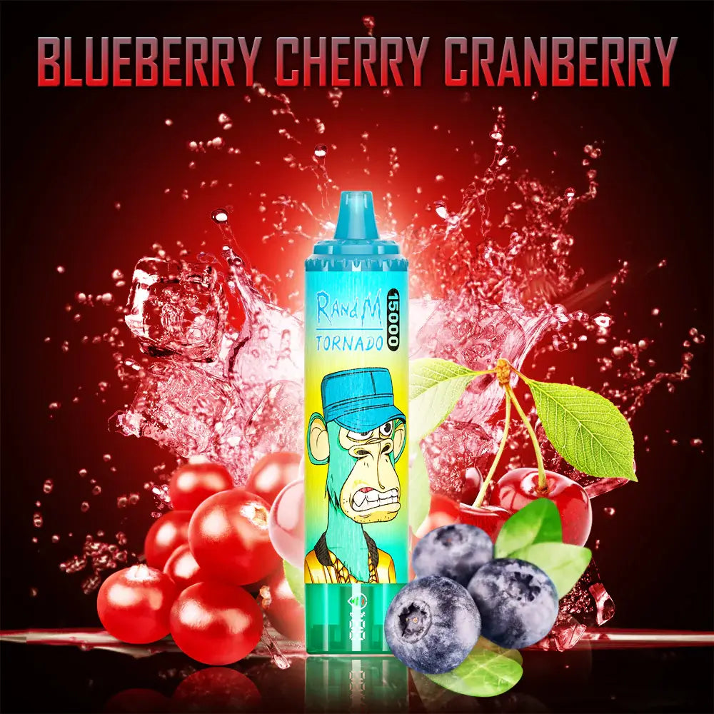 FUMOT Tornado RandM 15000 puffs Disposable Vape Blueberry Cherry  Cranberry-EUROVAPEPRO