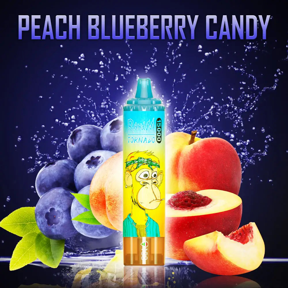 FUMOT Tornado RandM 15000 puffs Disposable Vape Peach Blueberry Candy-EUROVAPEPRO