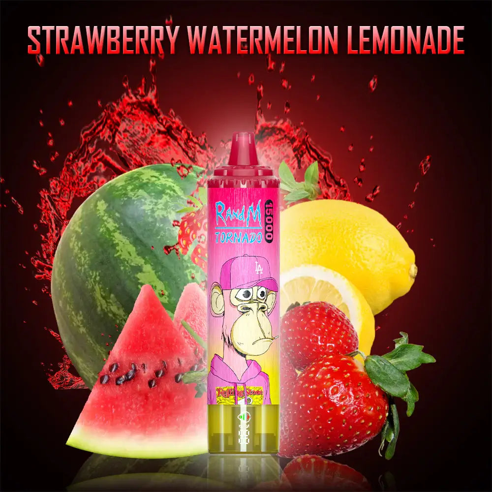 FUMOT Tornado RandM 15000 puffs Disposable Vape Strawberry Watermelon-EUROVAPEPRO