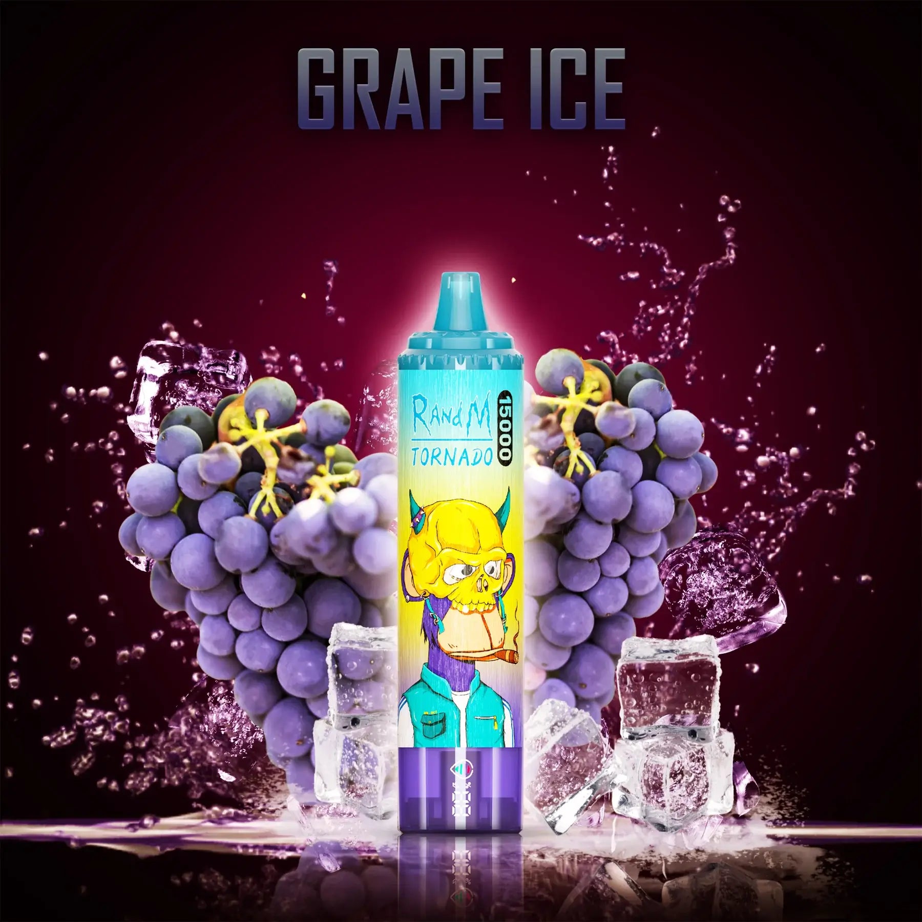 FUMOT Tornado RandM 15000 puffs Disposable Vape Grape Ice-EUROVAPEPRO