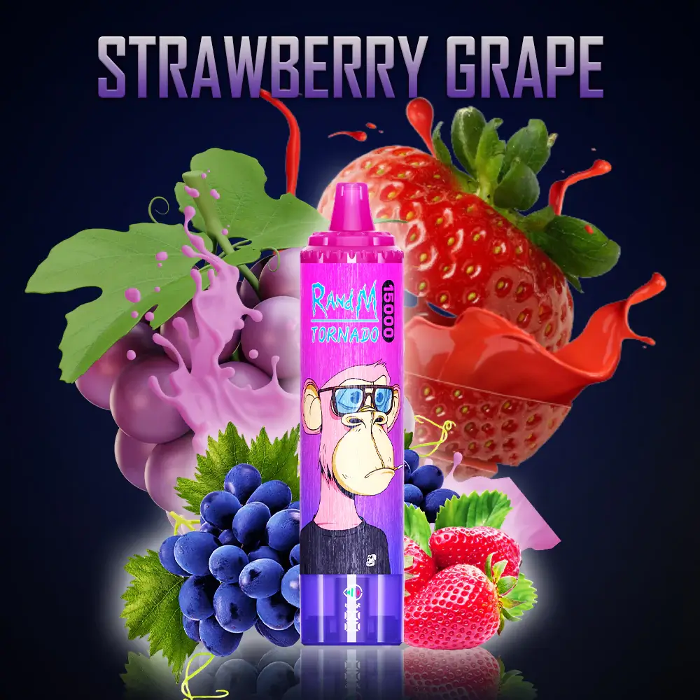 FUMOT Tornado RandM 15000 puffs Disposable Vape Strawberry Grape-EUROVAPEPRO