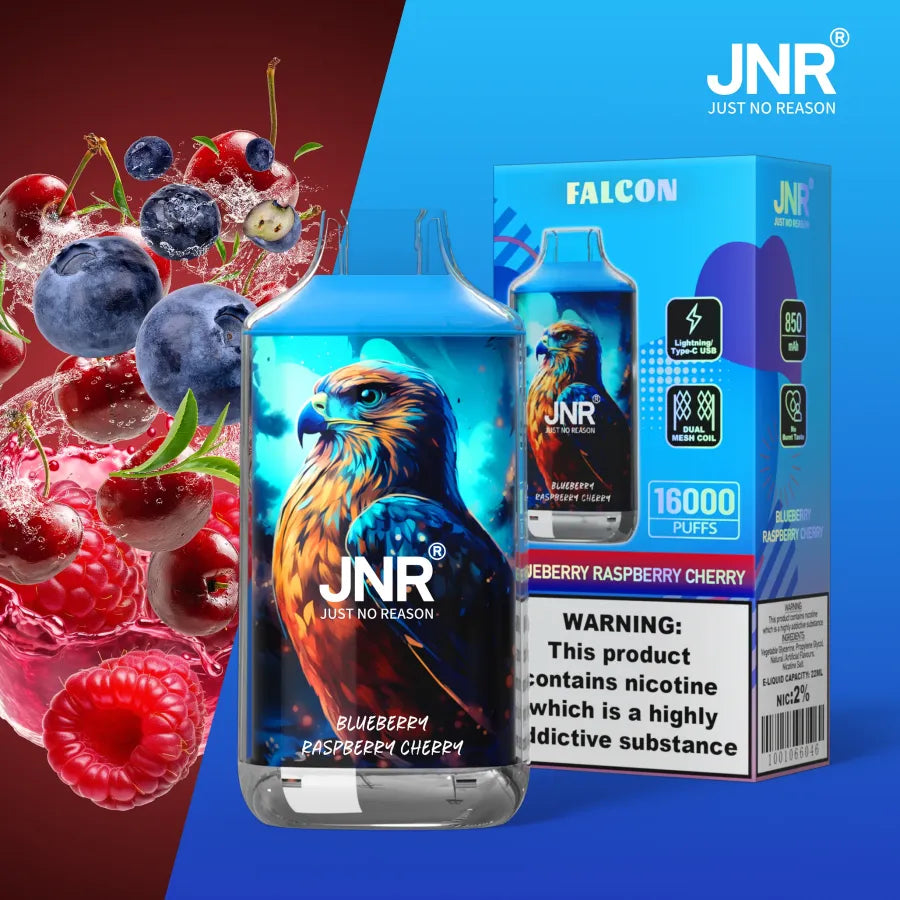 JNR Falcon 16000 puffs Disposable Vape Blueberry Raspberry Cherry-EUROVAPEPRO
