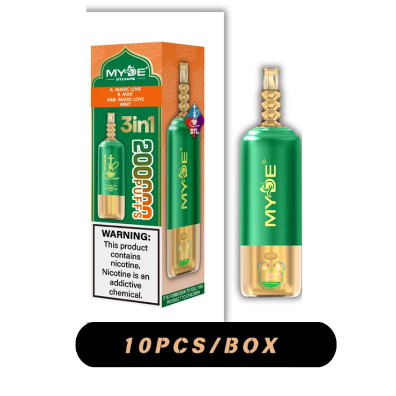 MYDE DTL Shisha Hookah 3in1  200K Puffs Disposable Vape 